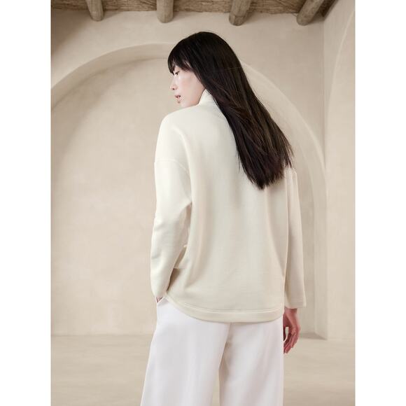 Banana Republic Ottoman Fleece Sweatshirt - M - Snow Day - Picture 3 of 4